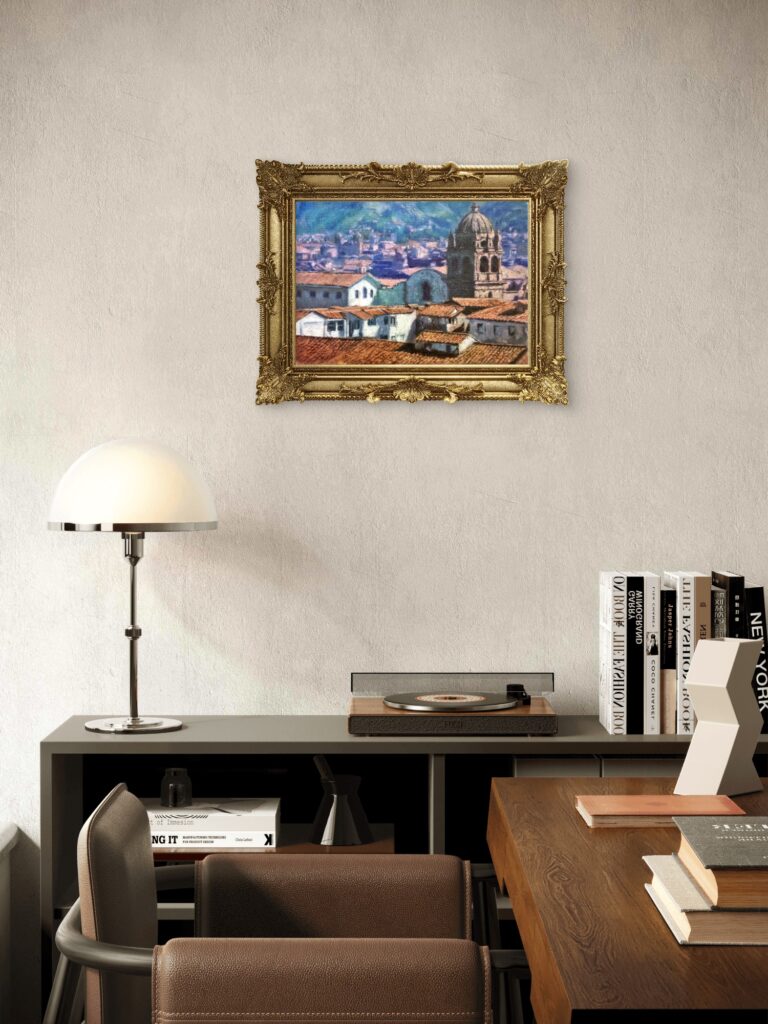 ペルーのクスコの油絵