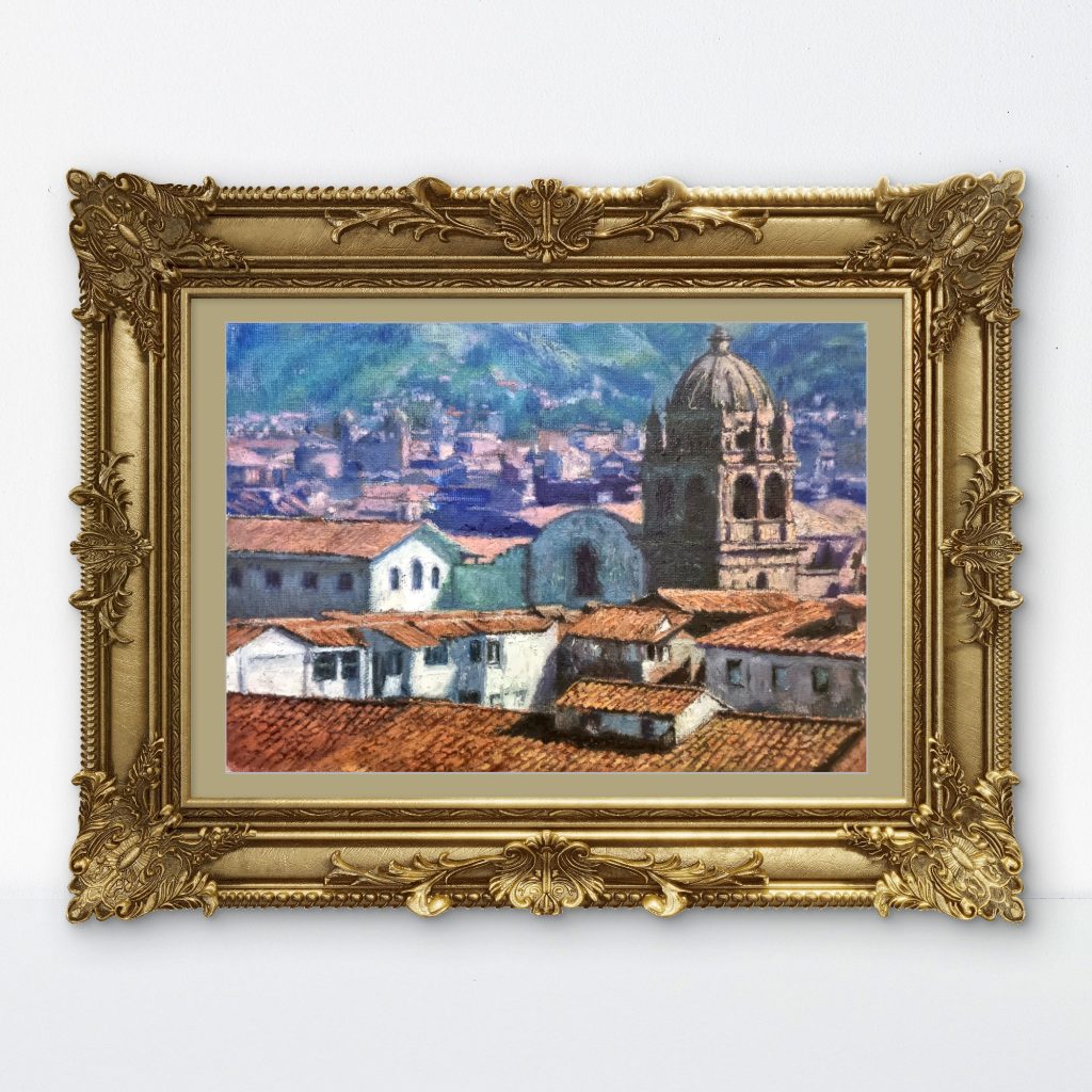 ペルーのクスコの油絵